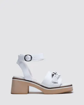 IMAGINE PLATFORM SANDALS WHITE LEATHER