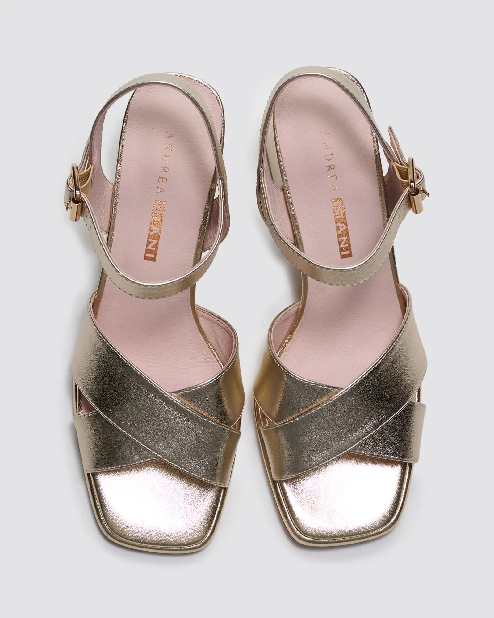 ISADORA PLATFORM HEELS GOLD CRACKLE LEATHER