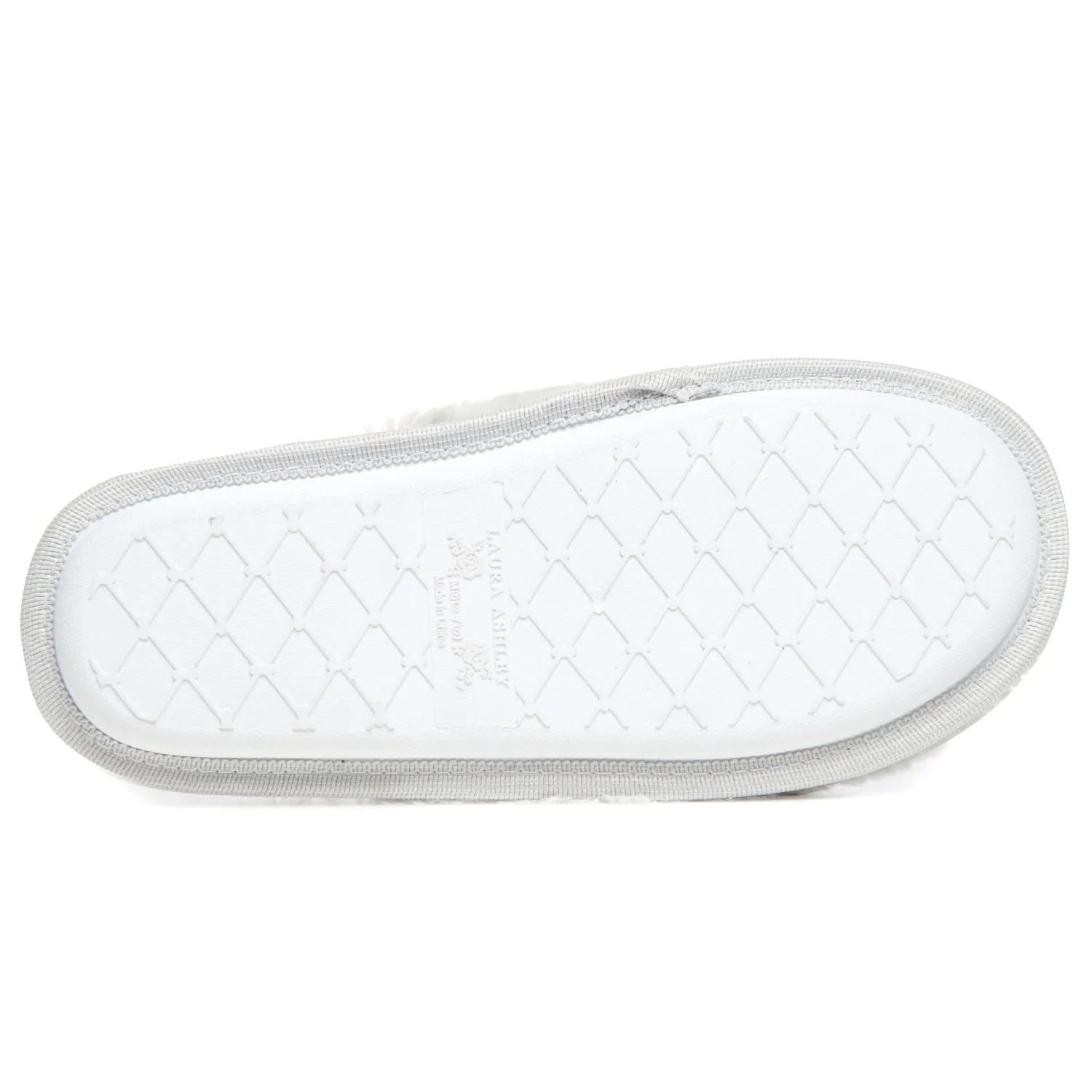 Laura Ashley Ladies All Over Plush W/Memory Foam Slippers
