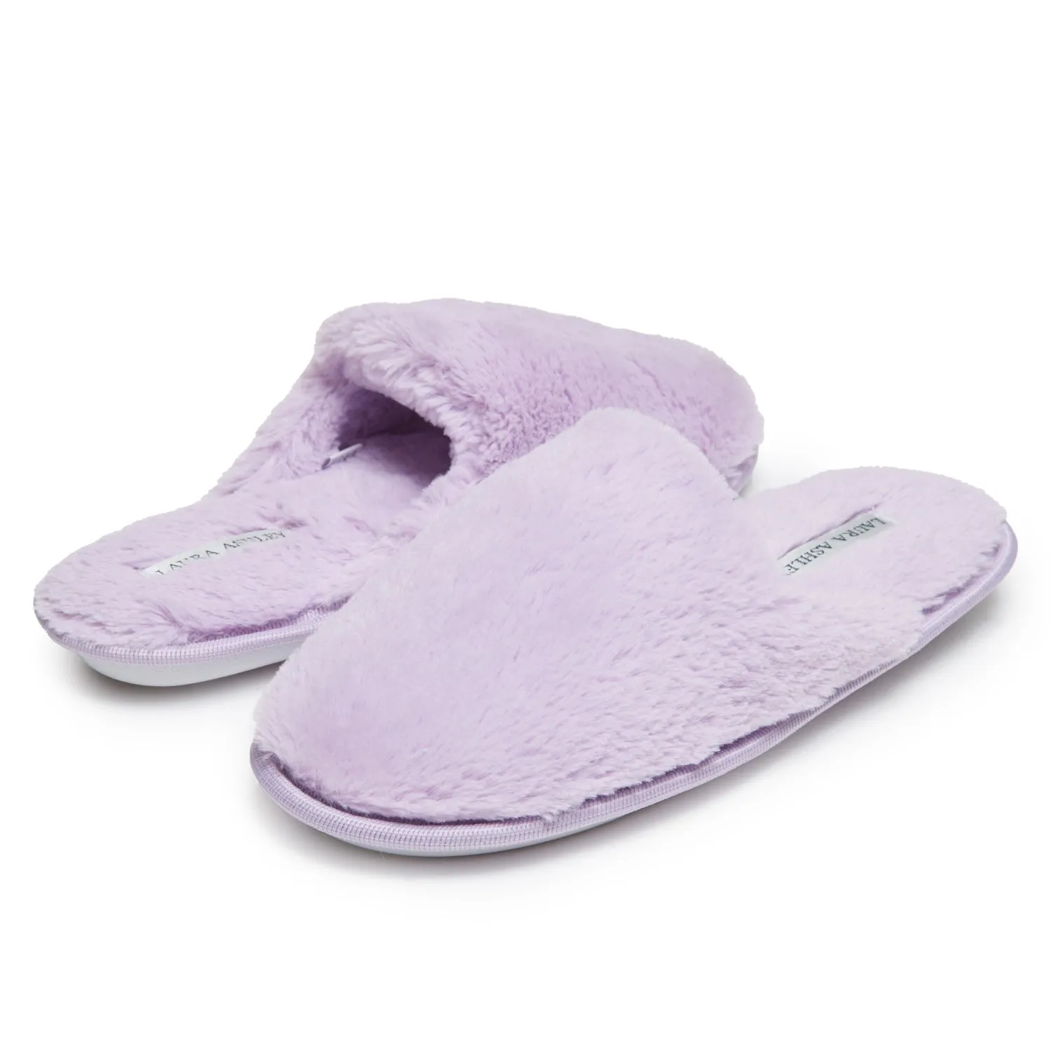 Laura Ashley Ladies All Over Plush W/Memory Foam Slippers