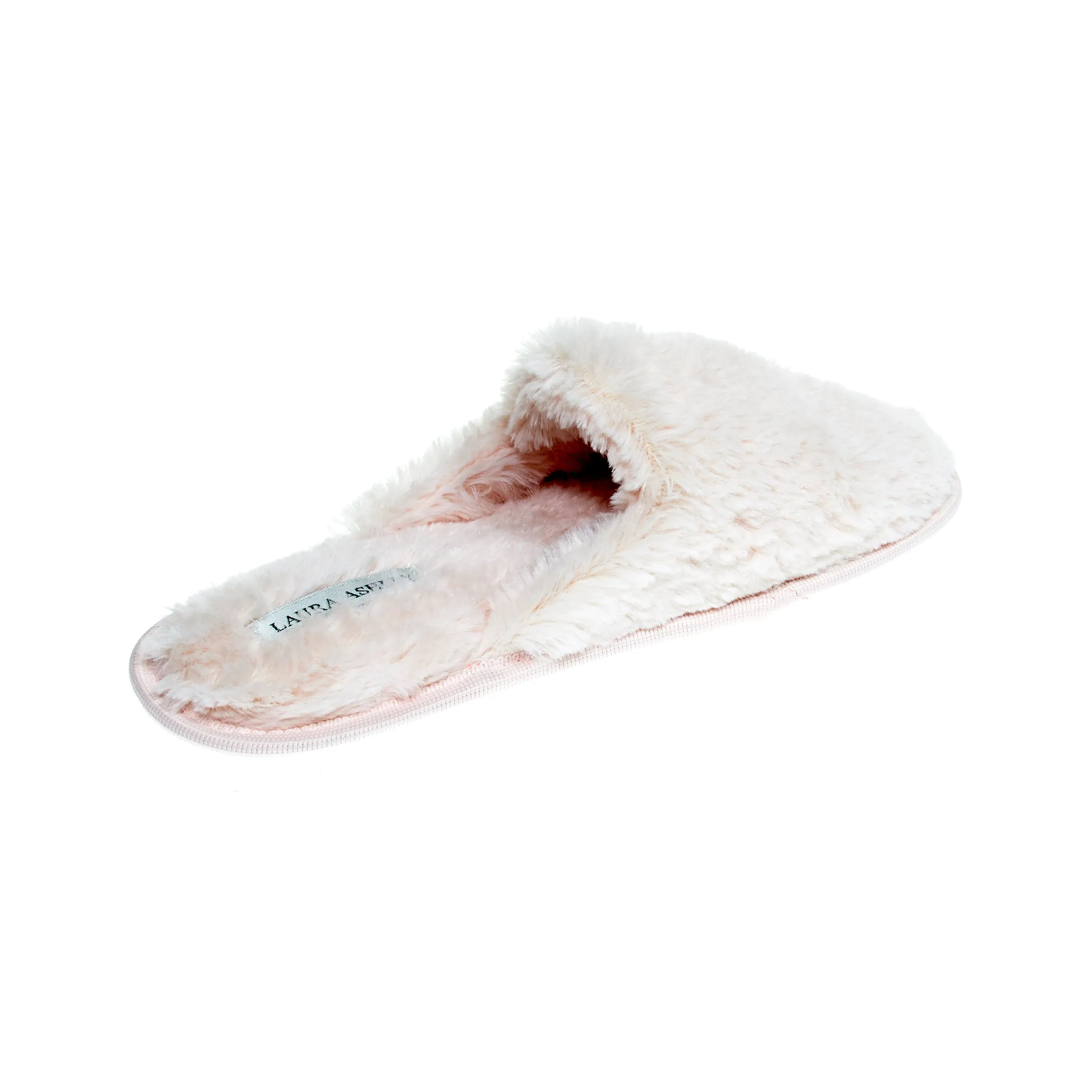 Laura Ashley Ladies All Over Plush W/Memory Foam Slippers