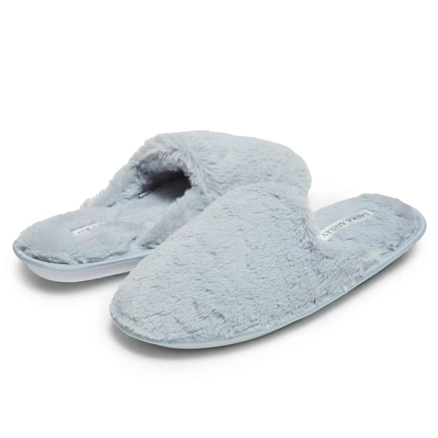 Laura Ashley Ladies All Over Plush W/Memory Foam Slippers