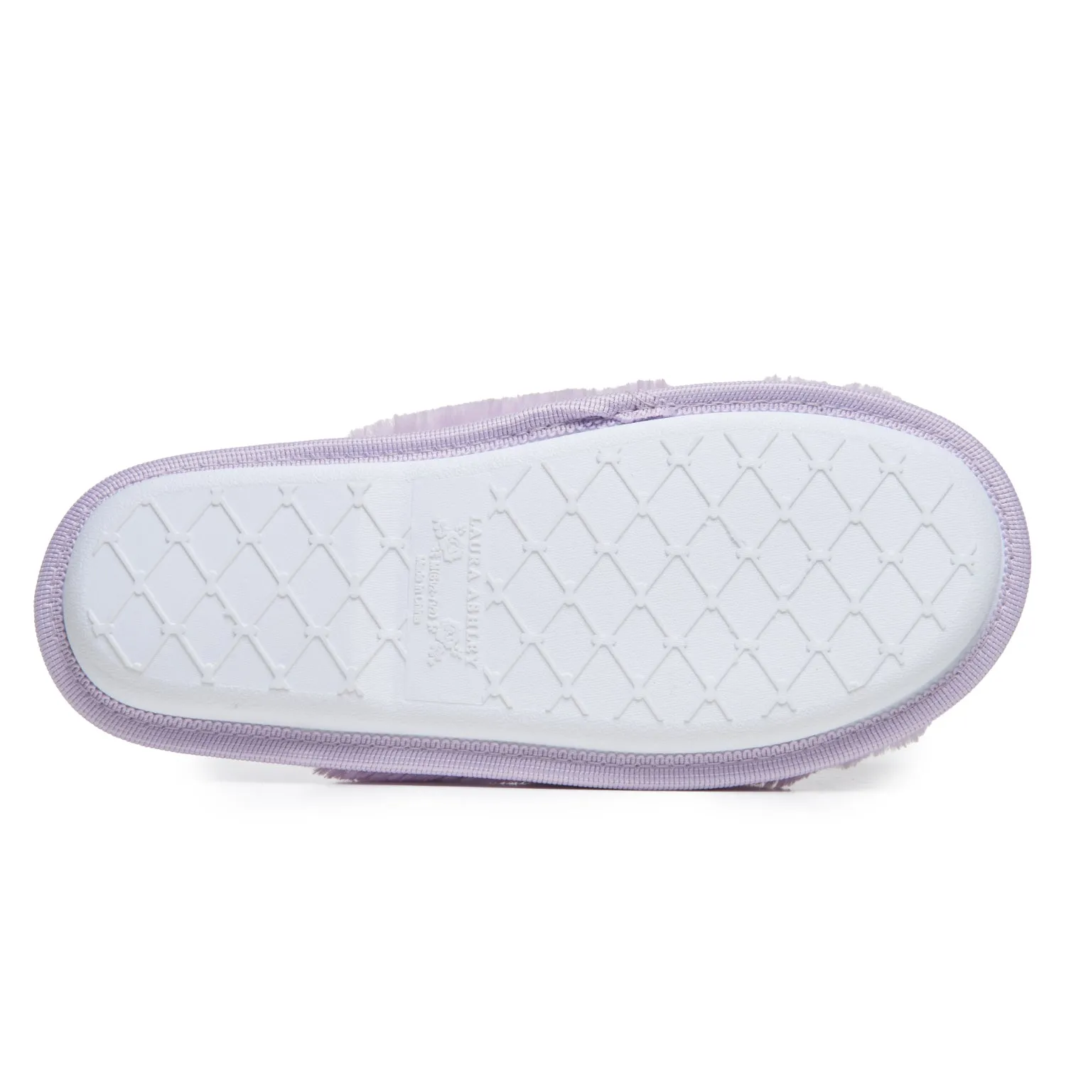 Laura Ashley Ladies All Over Plush W/Memory Foam Slippers