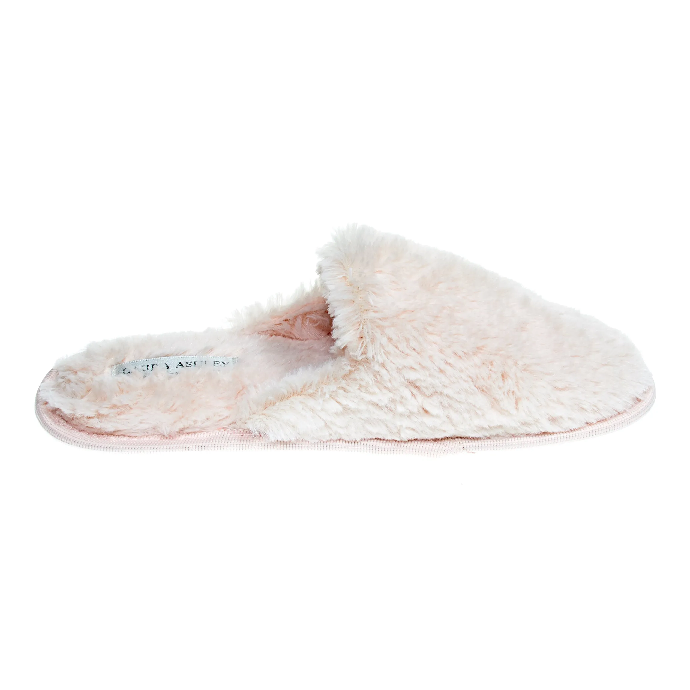 Laura Ashley Ladies All Over Plush W/Memory Foam Slippers