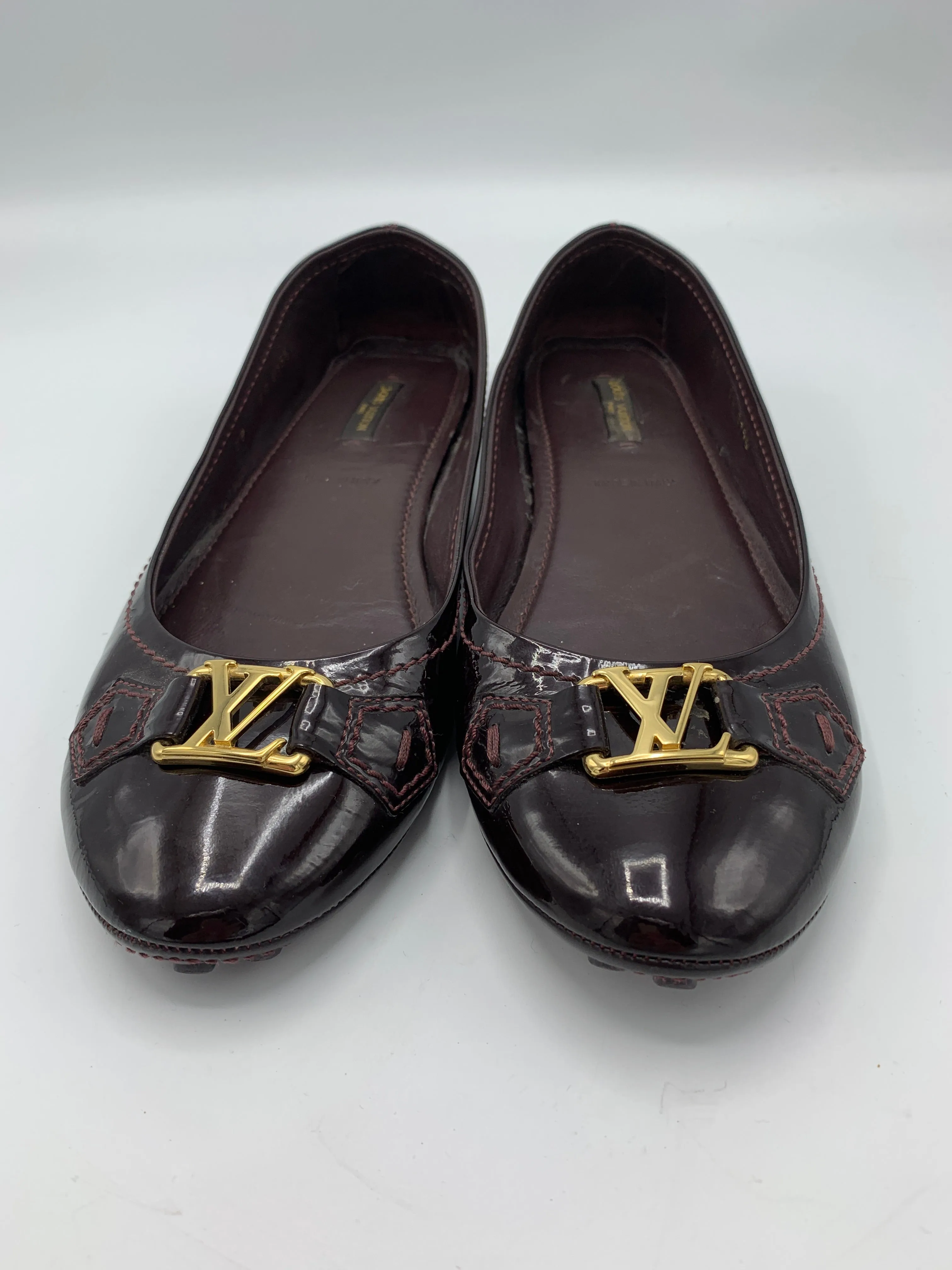 Louis Vuitton Amarante Patent Leather Oxford ballet flats