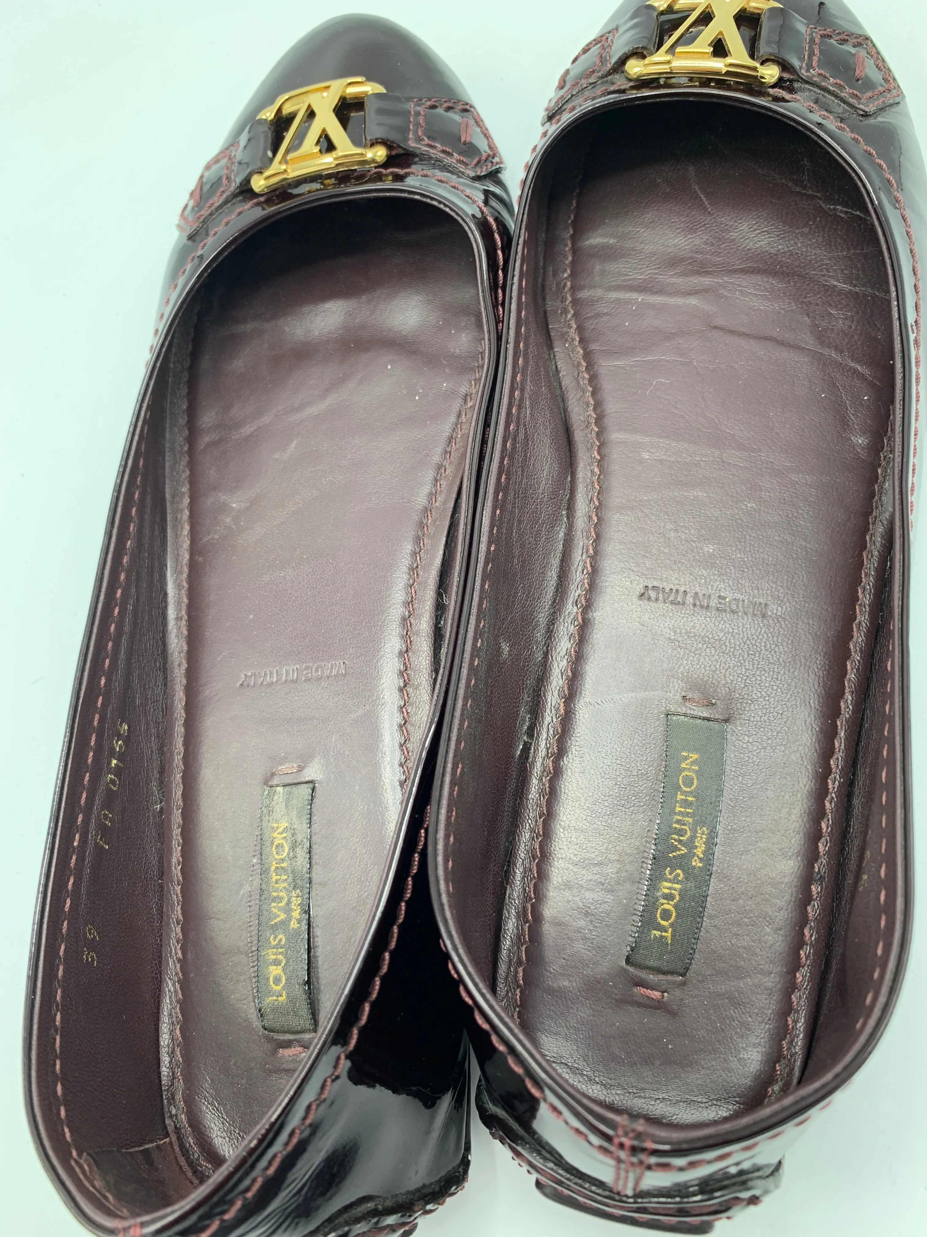Louis Vuitton Amarante Patent Leather Oxford ballet flats
