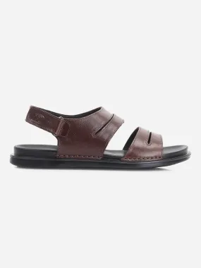 Men's Brown Soft padded Leather Sandal (ID4212)