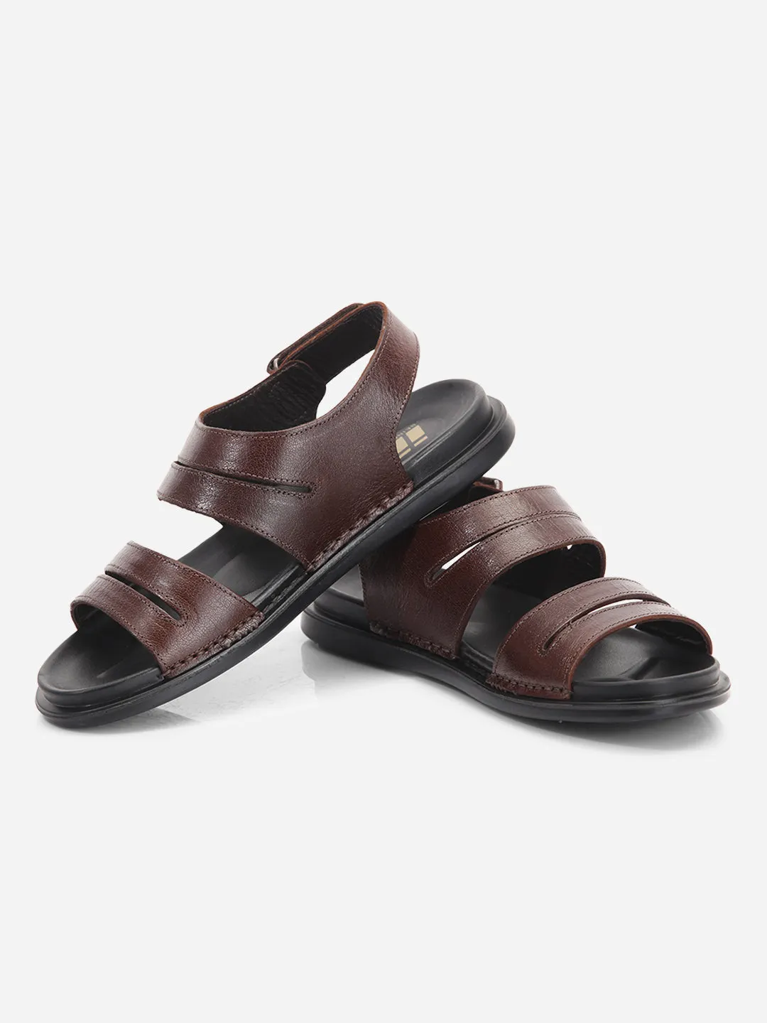 Men's Brown Soft padded Leather Sandal (ID4212)