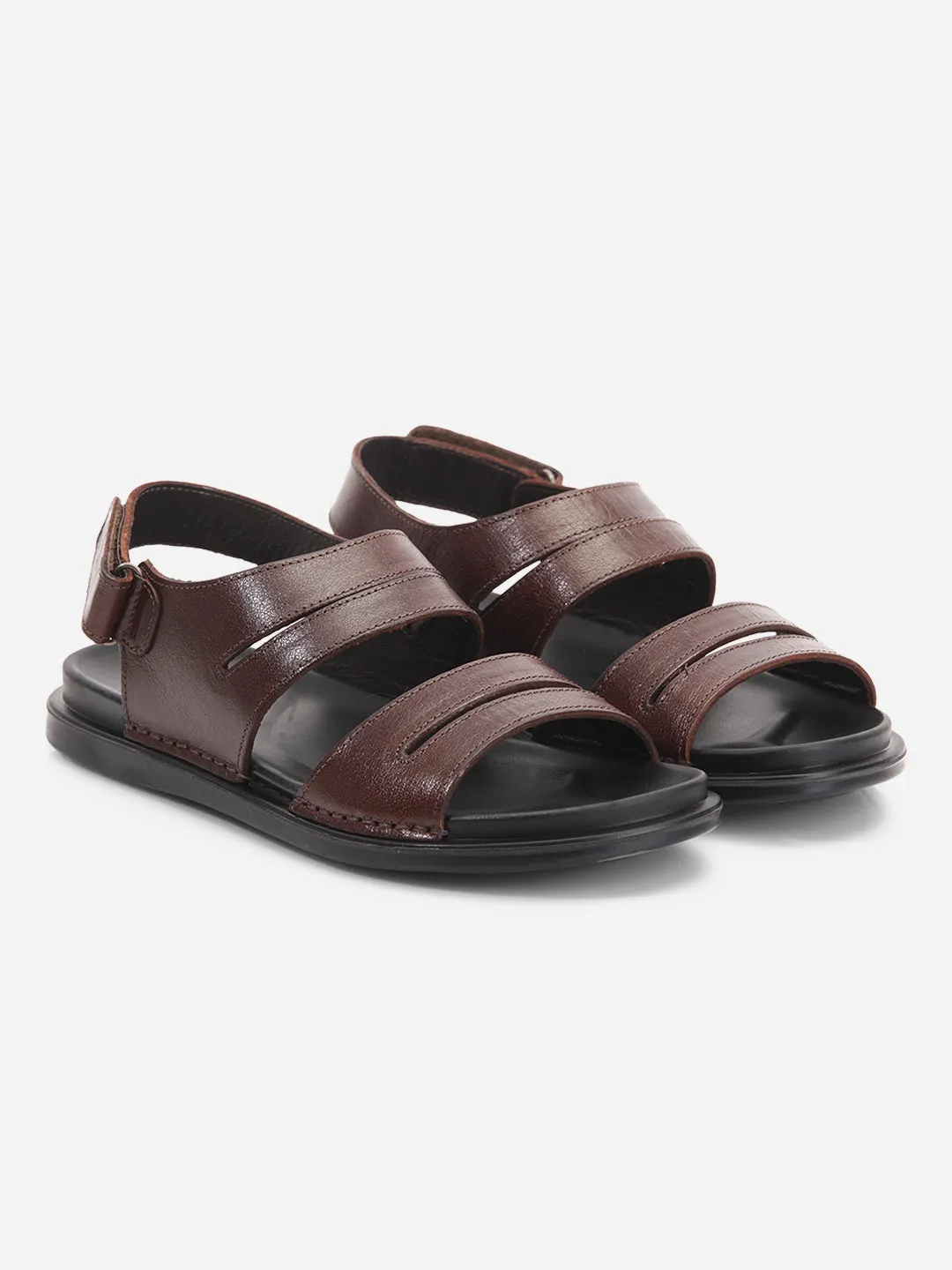 Men's Brown Soft padded Leather Sandal (ID4212)