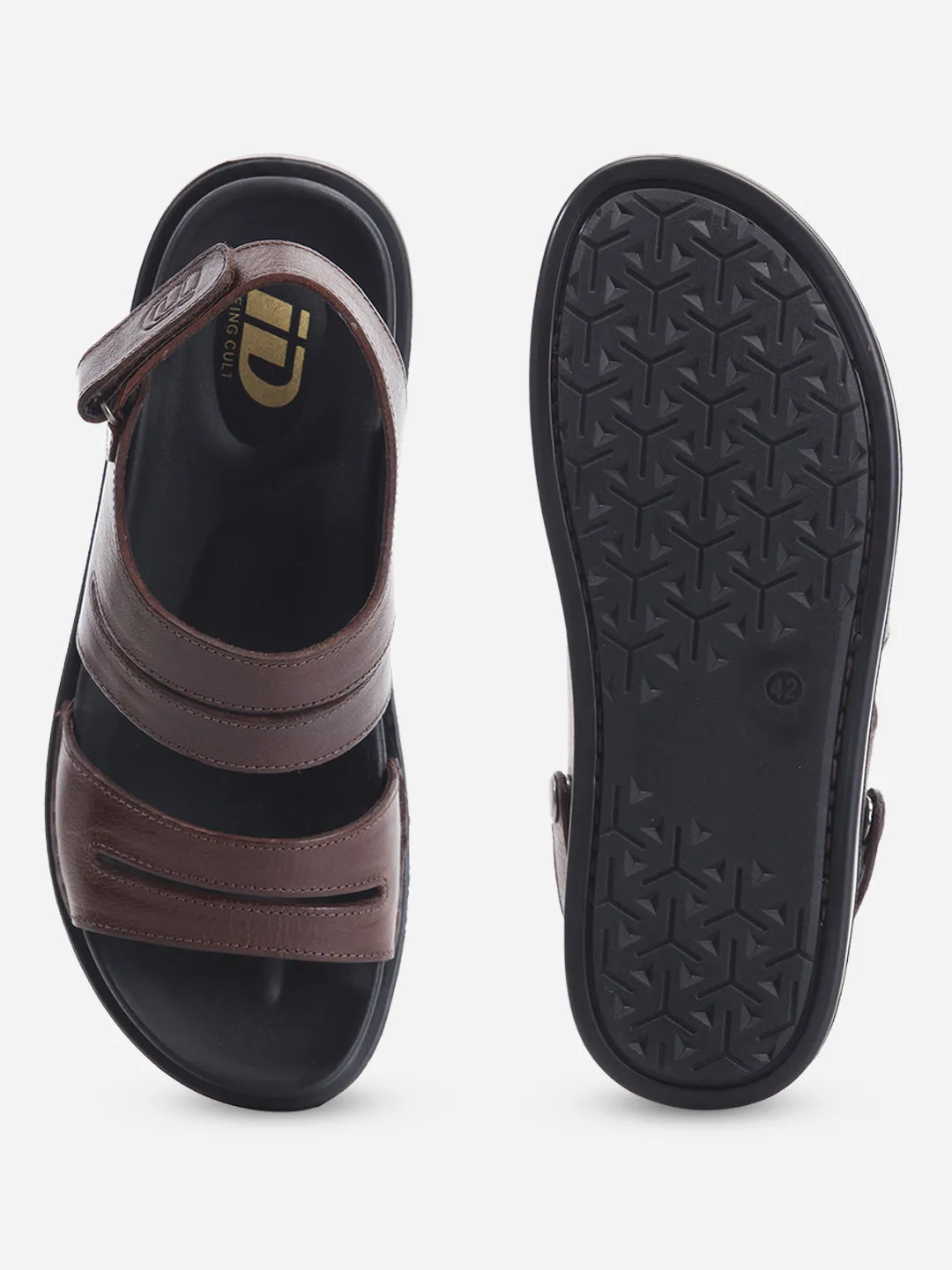 Men's Brown Soft padded Leather Sandal (ID4212)