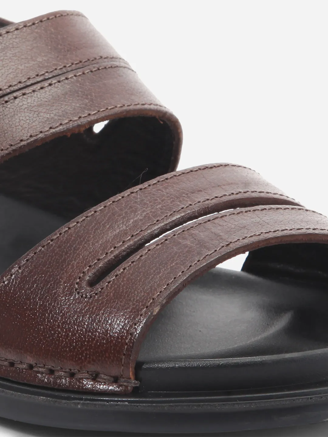 Men's Brown Soft padded Leather Sandal (ID4212)