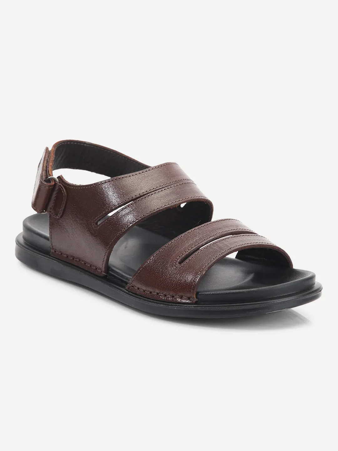 Men's Brown Soft padded Leather Sandal (ID4212)