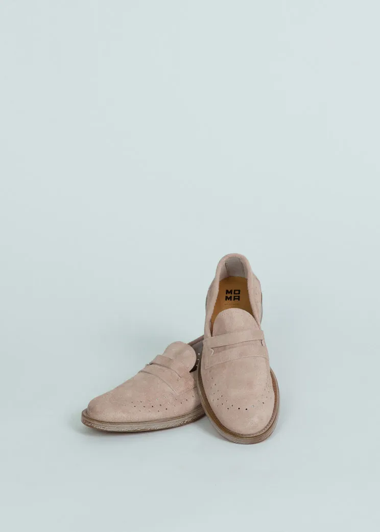 MOMA Light Pink Suede Loafer