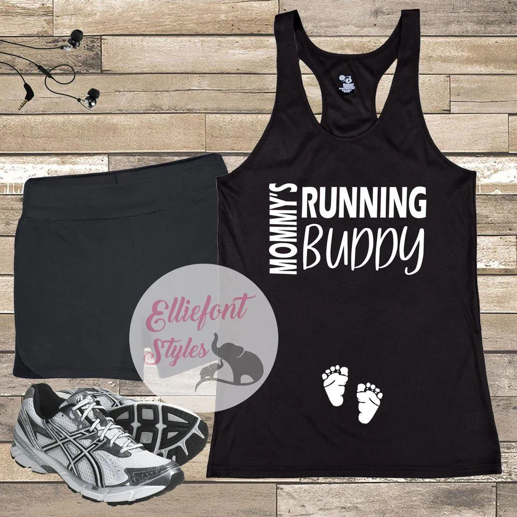 Mommy's Running Buddy Pregnancy Announcement Shirt