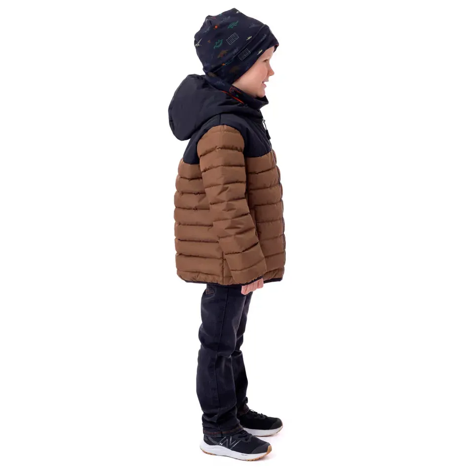Nano Hooded Jacket in Brown/Black : Size 2 to 14