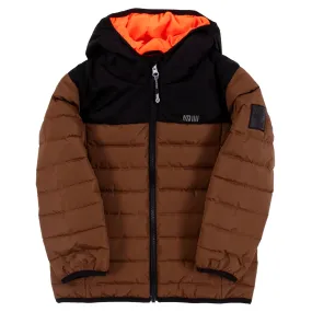 Nano Hooded Jacket in Brown/Black : Size 2 to 14