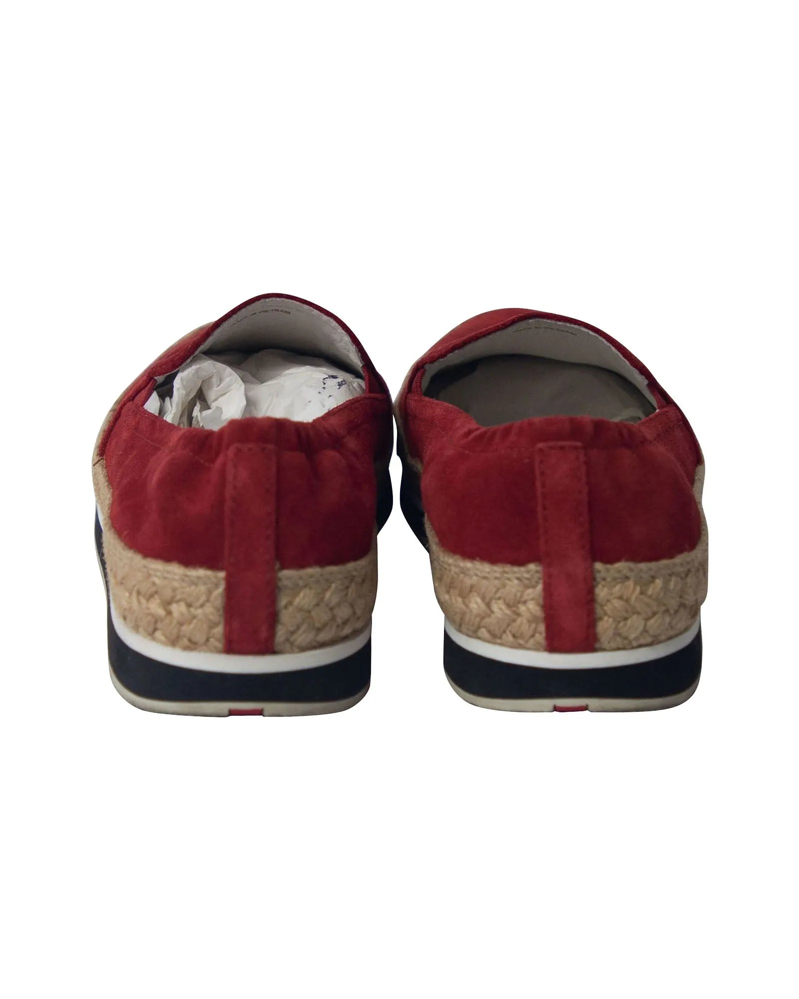 Prada Espadrille Sneakers in Red Suede