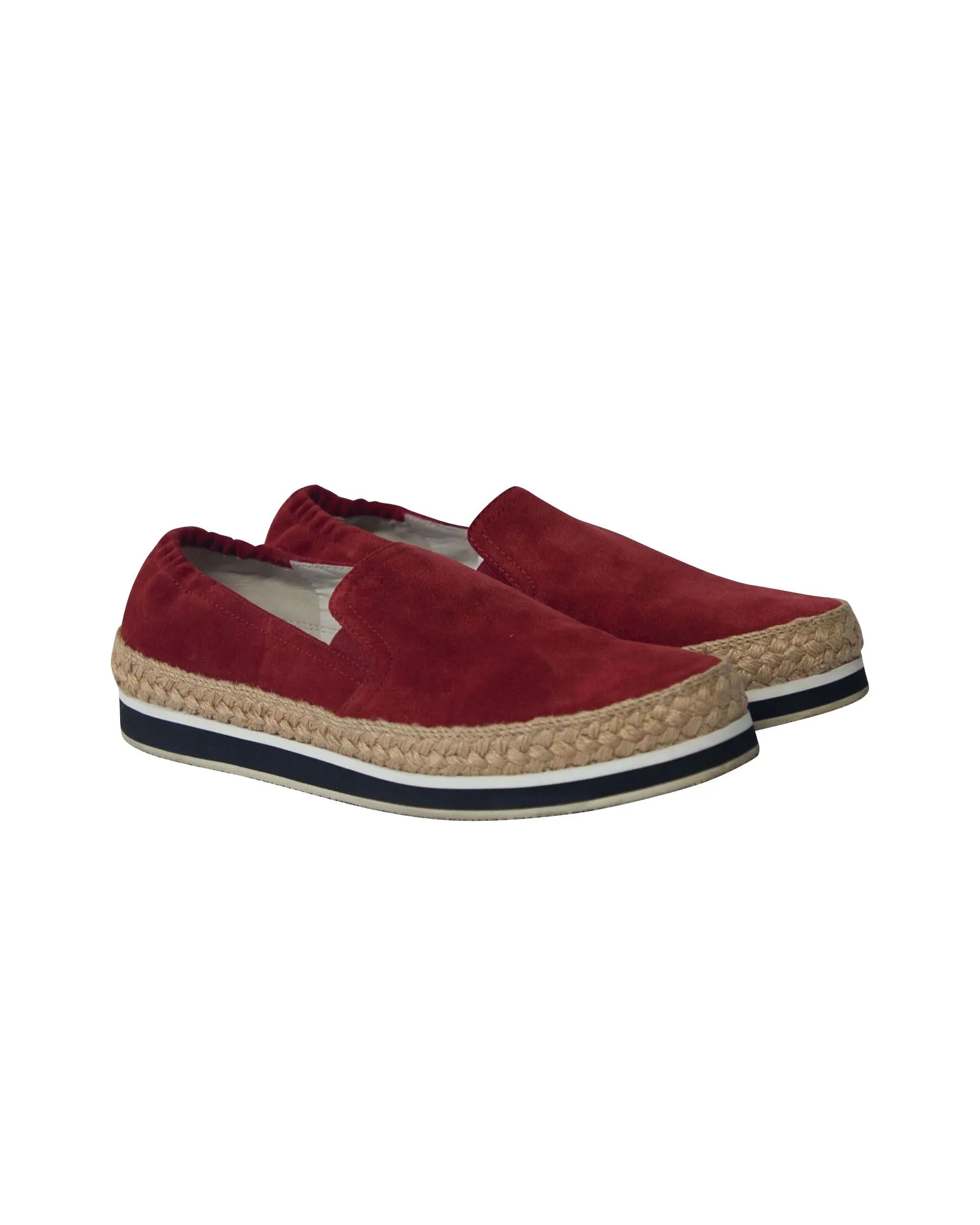 Prada Espadrille Sneakers in Red Suede