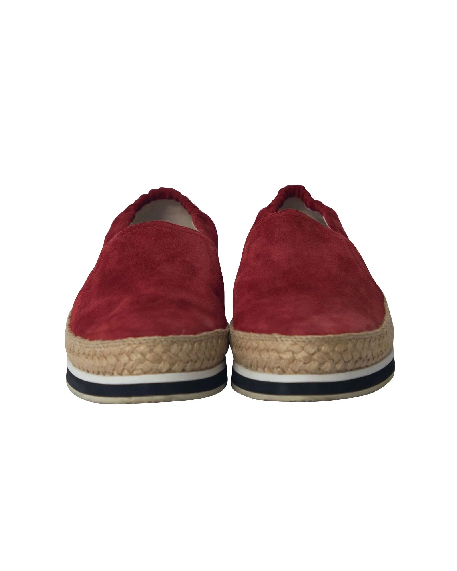 Prada Espadrille Sneakers in Red Suede