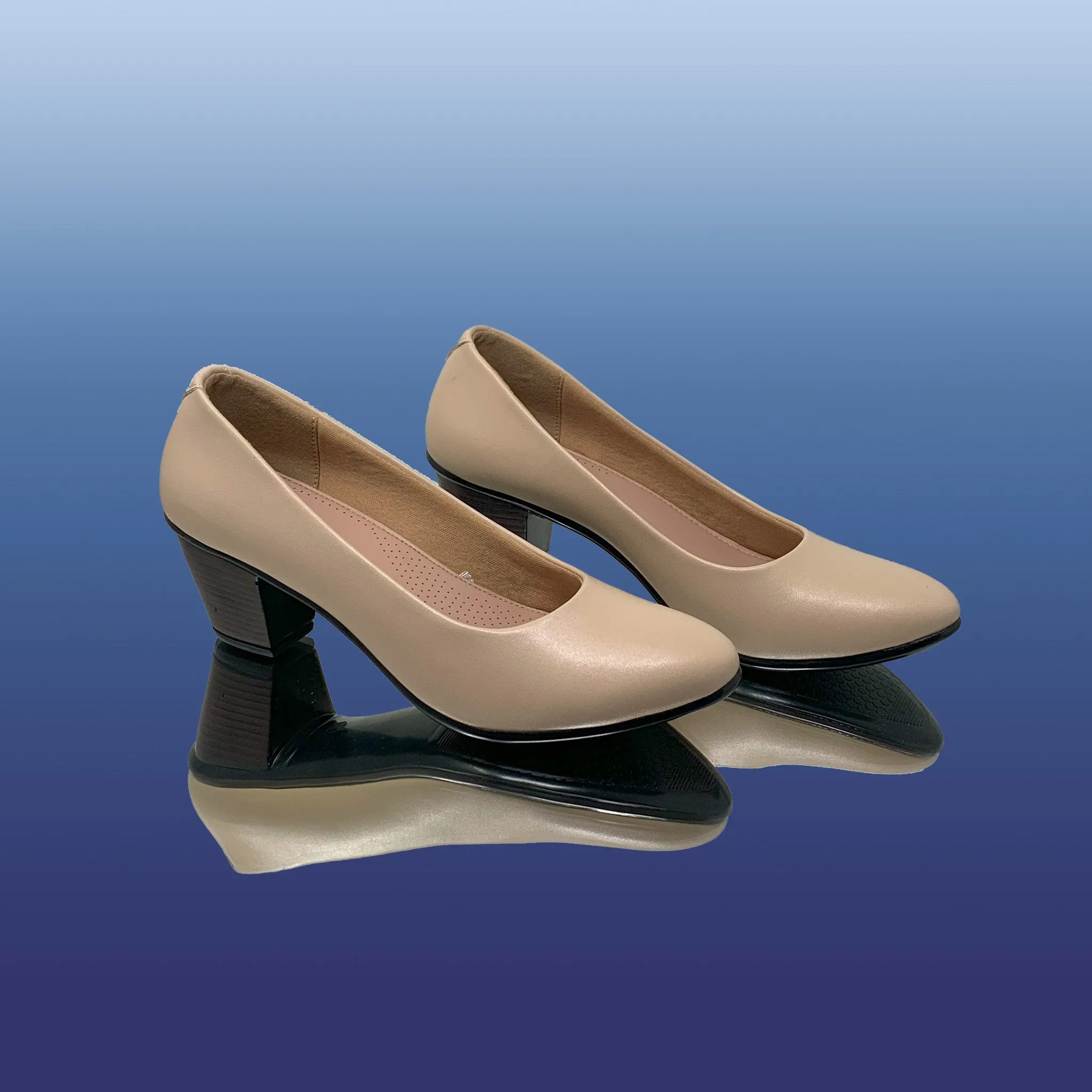 Radiant Beige Block Heel Pumps 👠