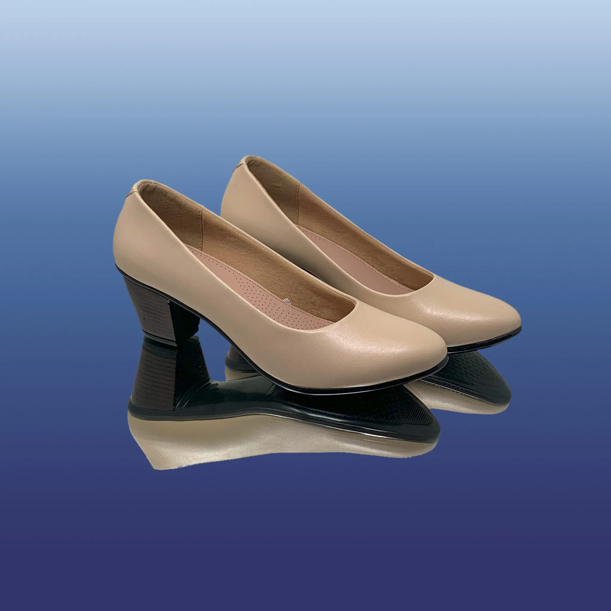 Radiant Beige Block Heel Pumps 👠