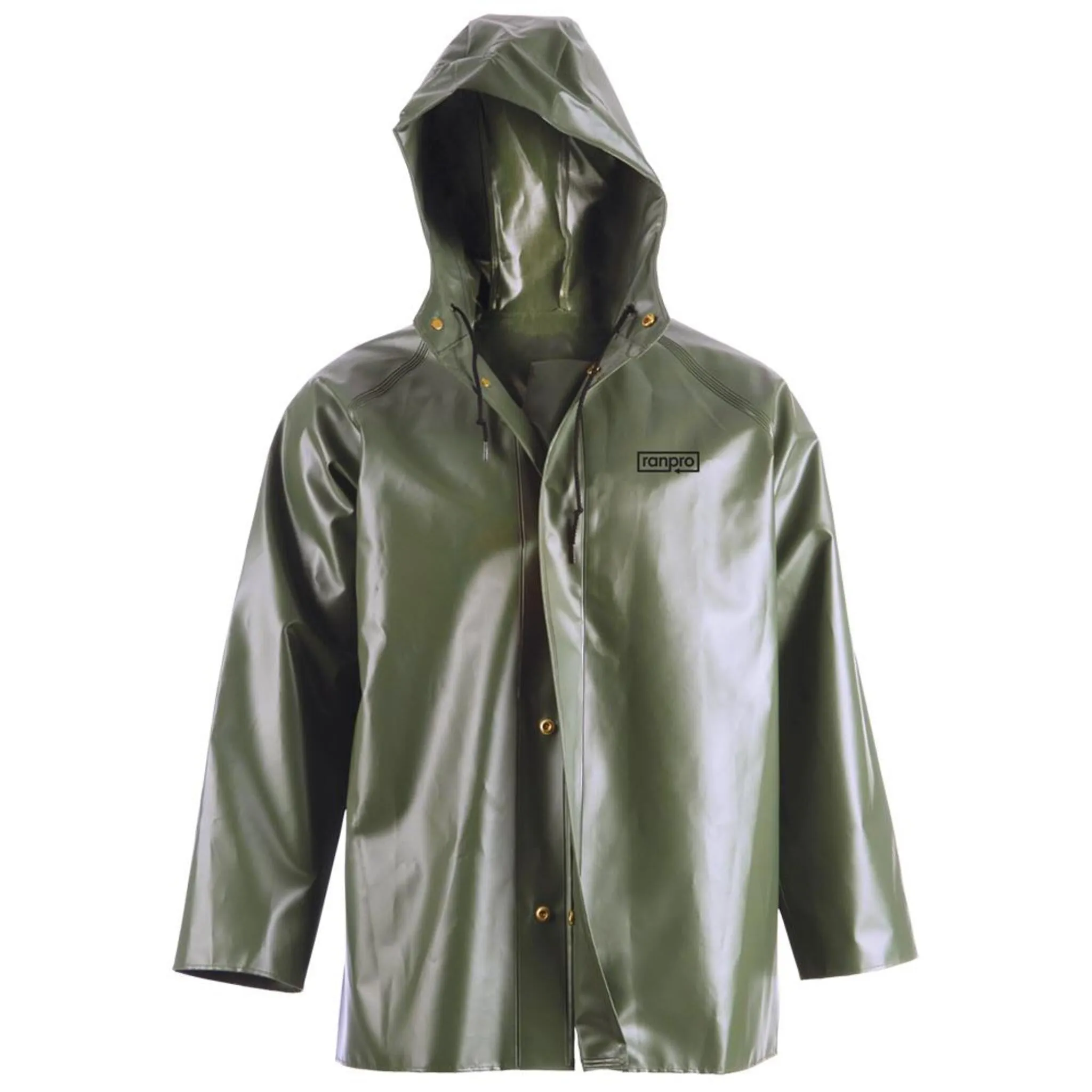 Ranpro Men's Heavy Duty Rain Work Jacket - Canadian PVC/Poly, Cold Flex, Waterproof, Hooded, All-Weather Protection for Tough Jobs | Sizes S-4XL