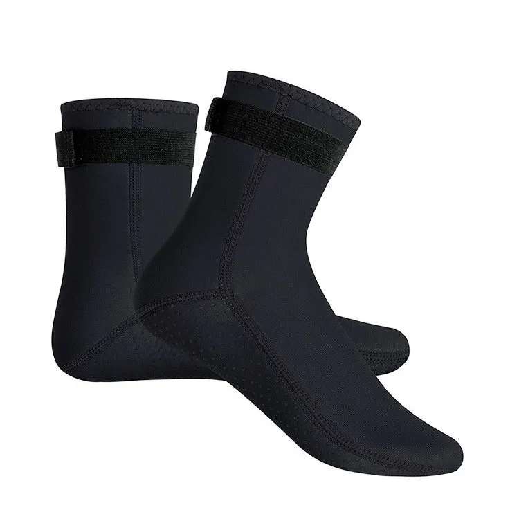 (size M) 1 pair 3mm neoprene bathing shoes snorkel socks boots swimming shoes (size 40-41) - Black