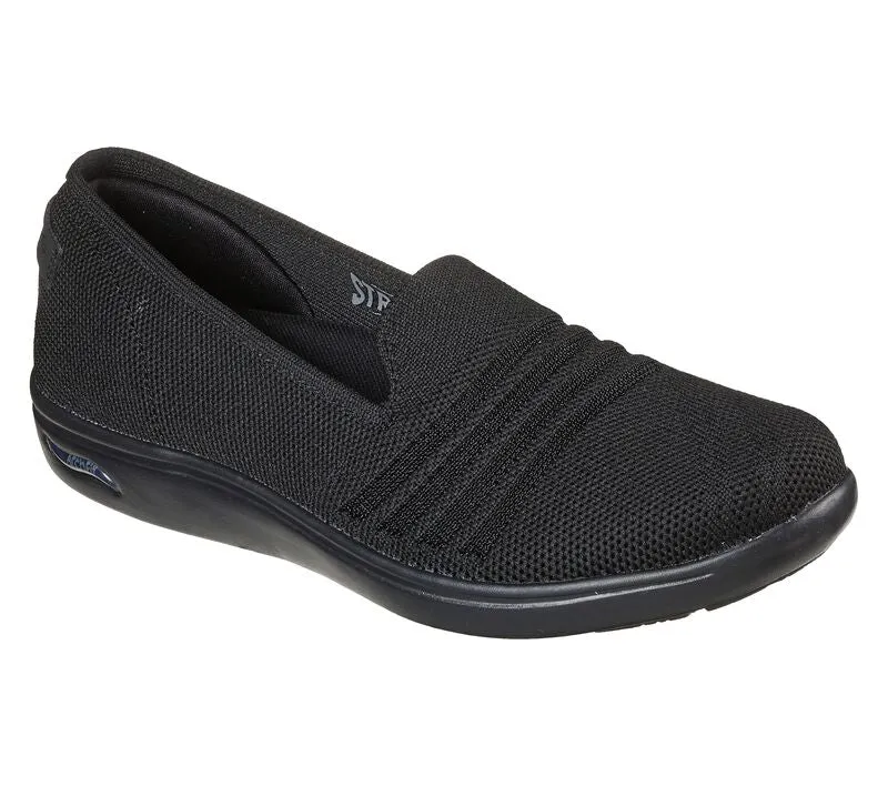 SKECHERS WOMEN'S ARCH FIT UPLIFT-CUTTING EDGE 100% VEGA 136560 BLACK)