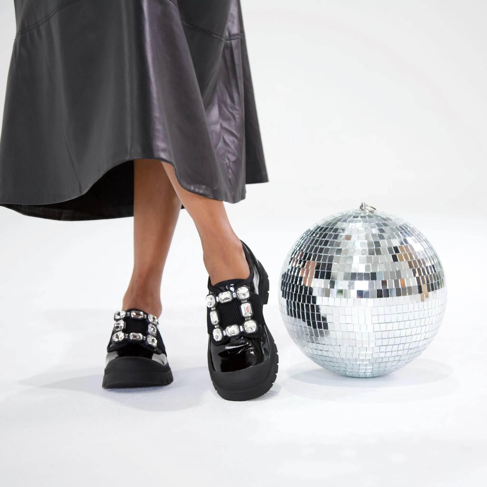 Stay Black Patent Leather Sneakers
