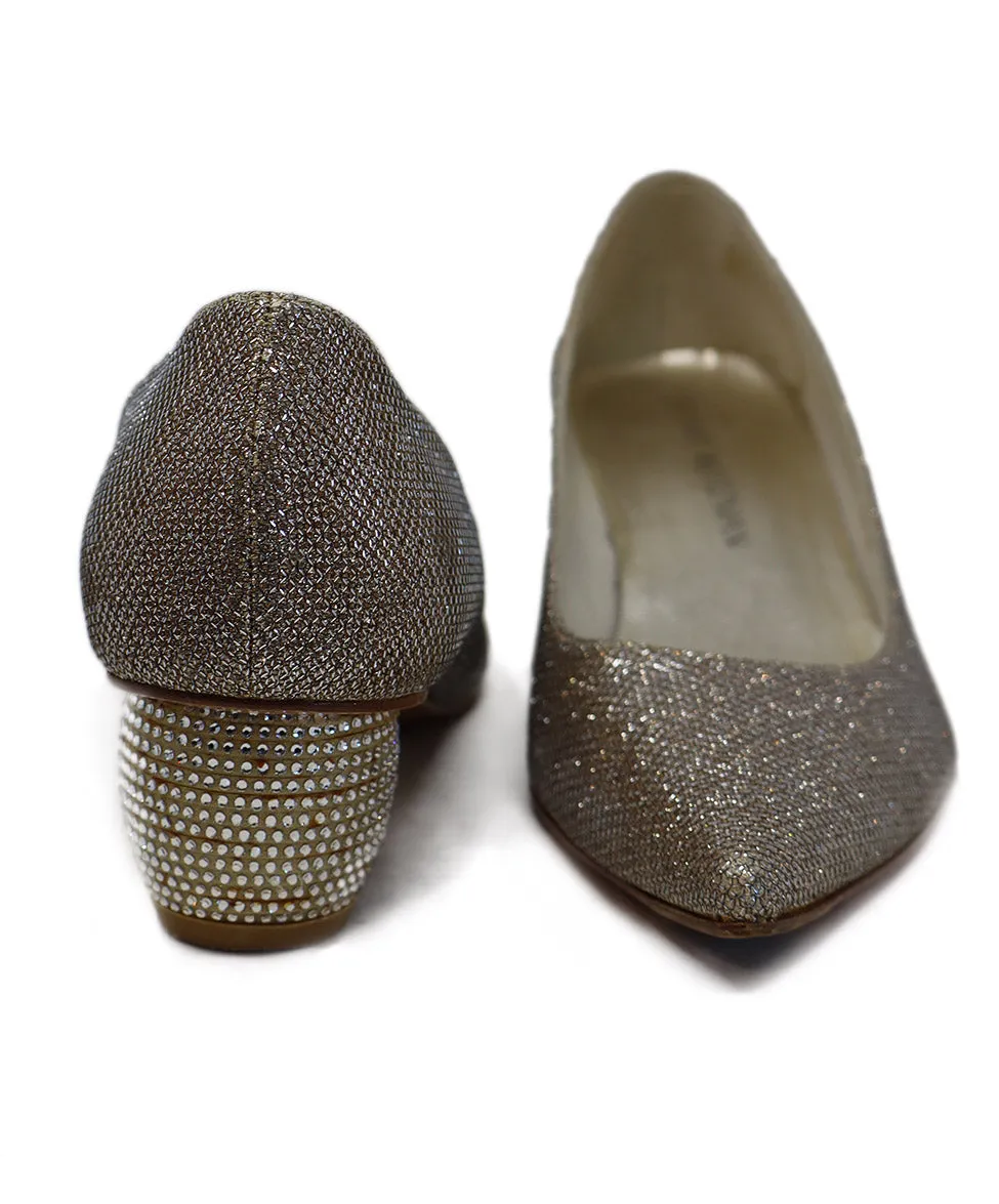 Stuart Weitzman Gold Lurex Heels sz 7.5