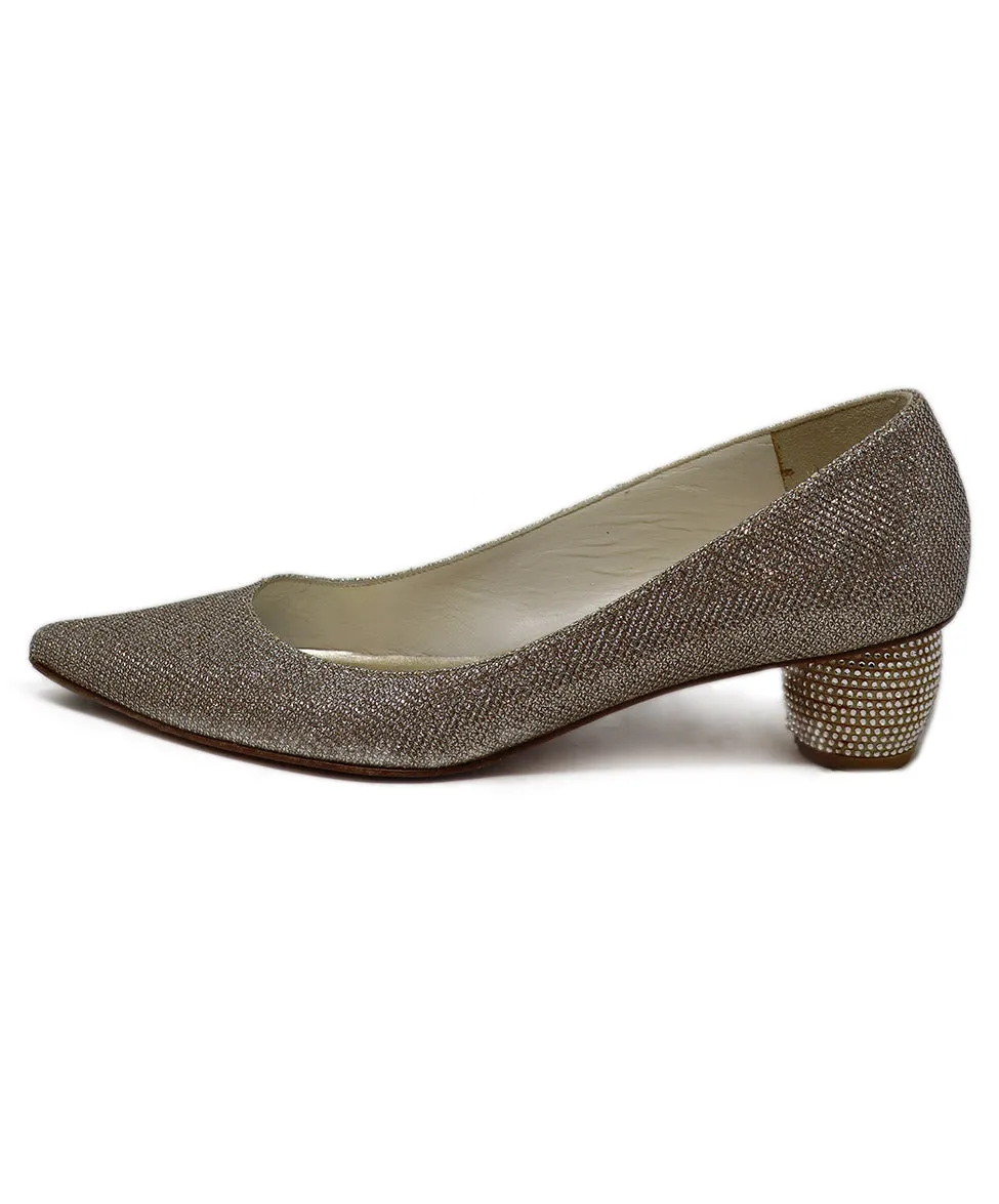 Stuart Weitzman Gold Lurex Heels sz 7.5
