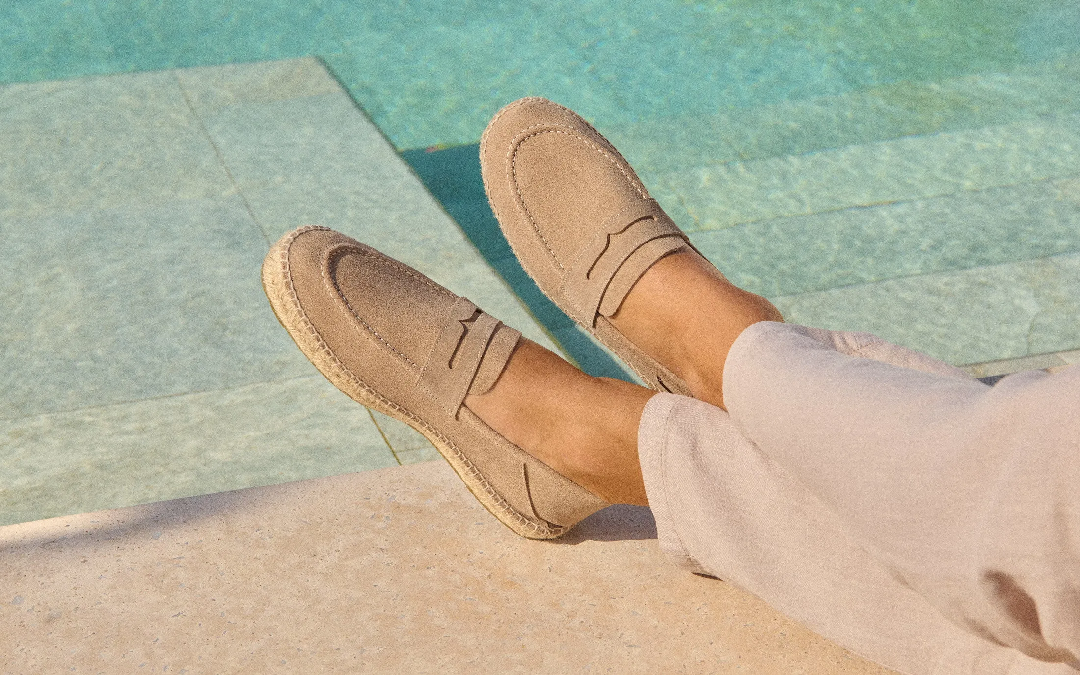 Suede Loafers Espadrilles - W19L0 - Hamptons Vintage Taupe