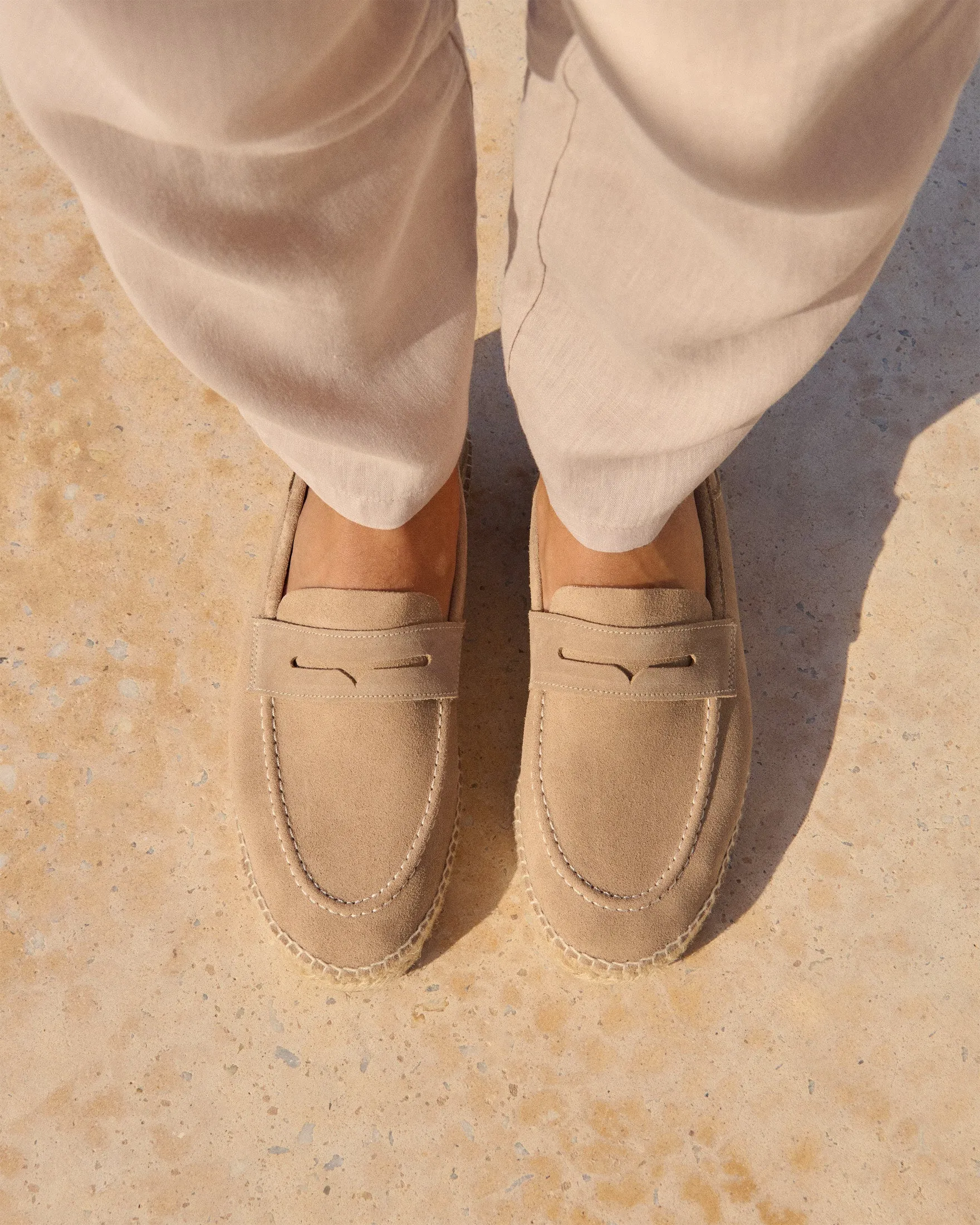 Suede Loafers Espadrilles - W19L0 - Hamptons Vintage Taupe
