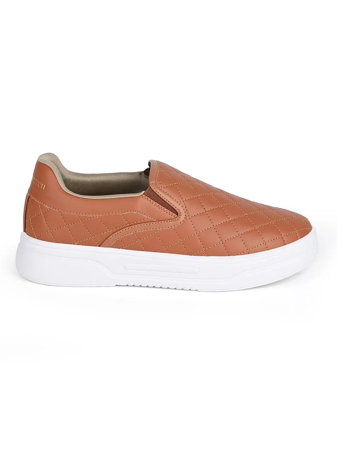 Tan Slip-On Sneakers For Men