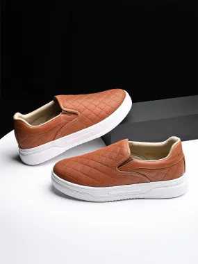 Tan Slip-On Sneakers For Men