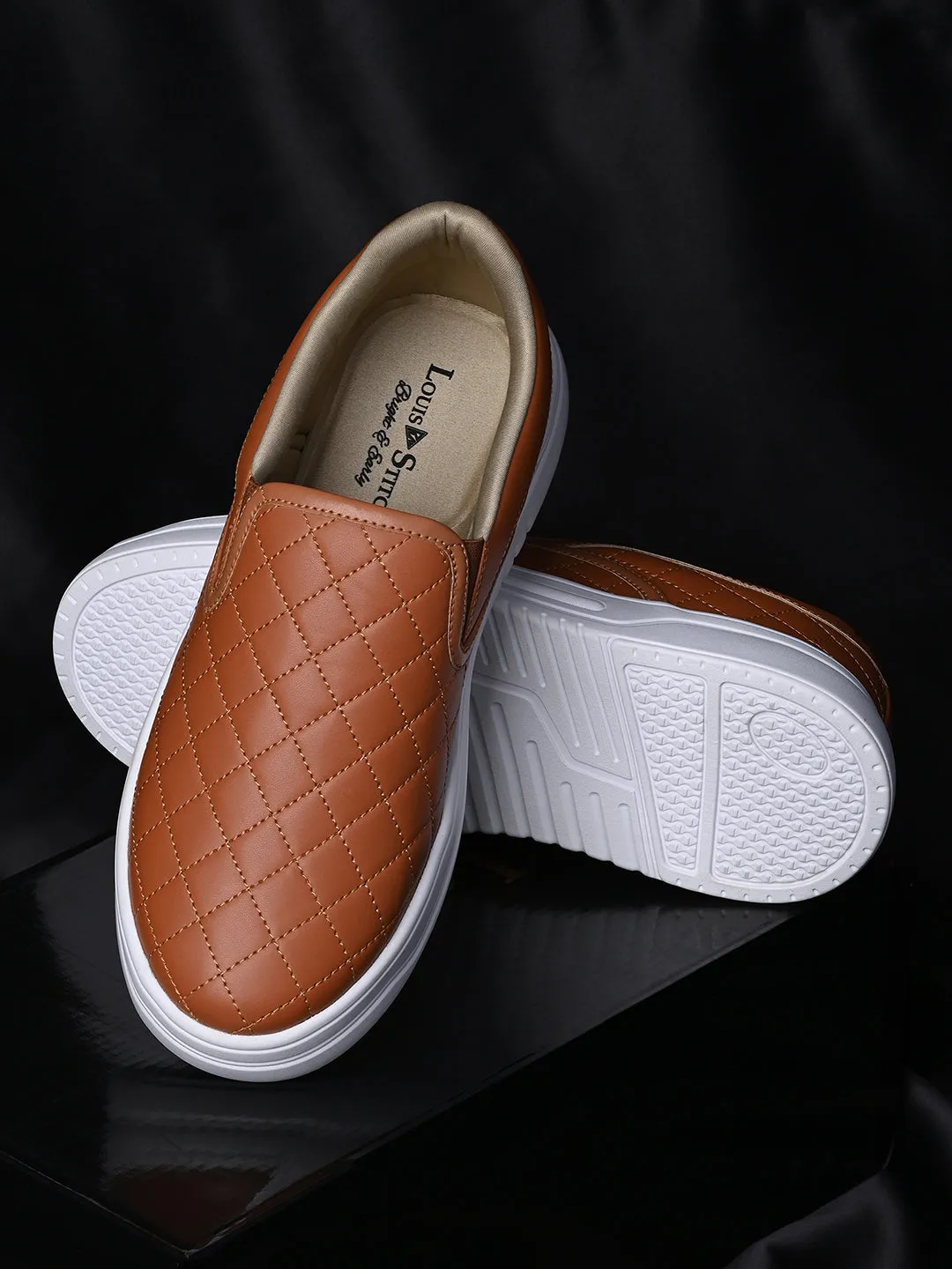 Tan Slip-On Sneakers For Men