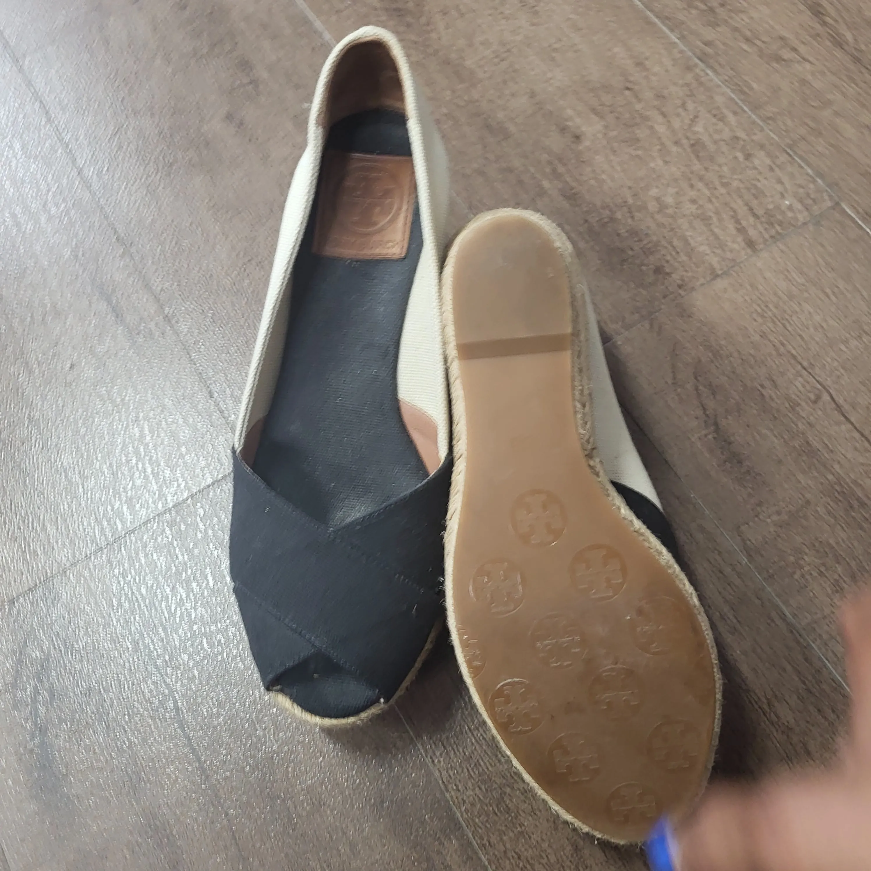 Tory Burch Black/Tan US Shoe Size 8 Espadrilles