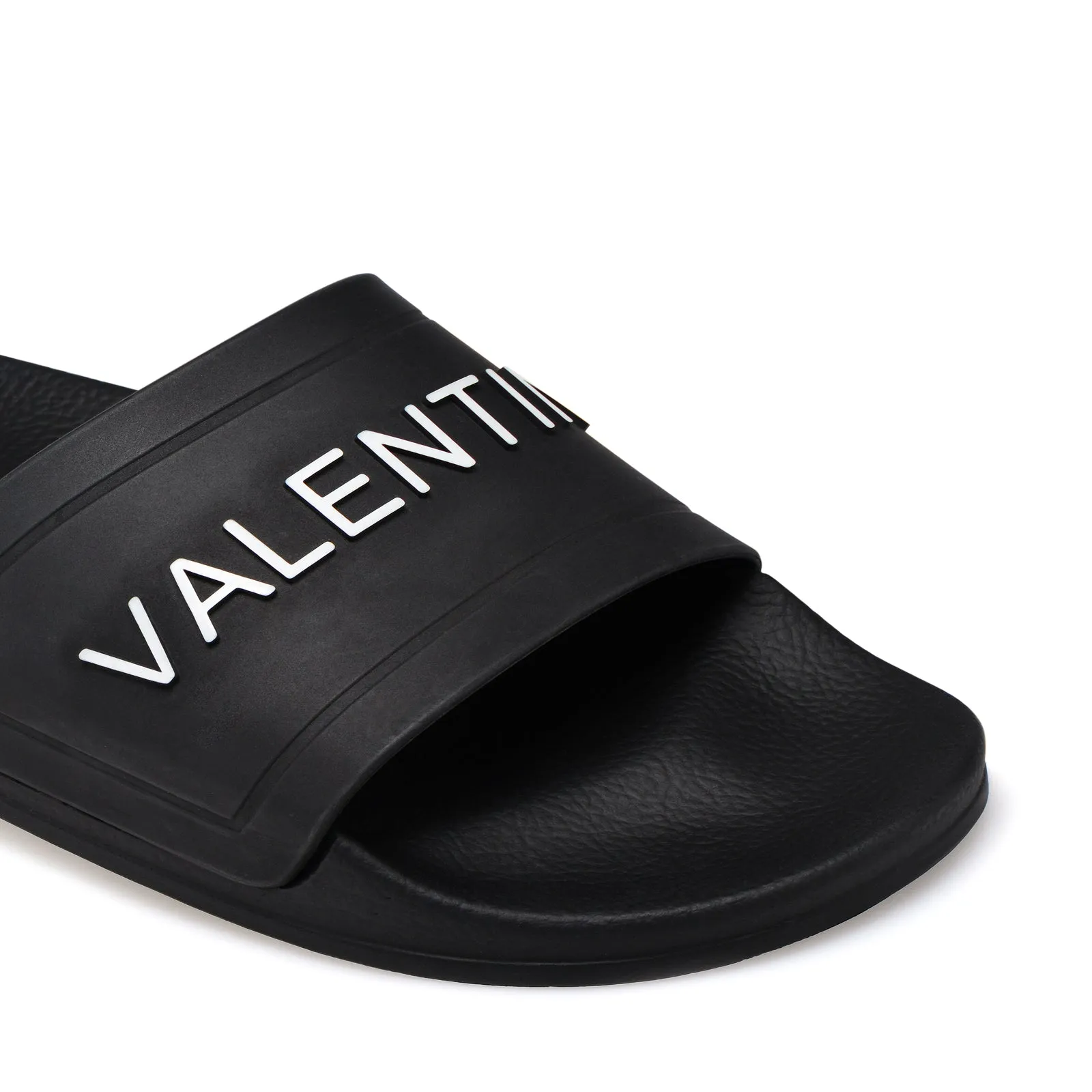 VALENTINO Slider sandal in black PVC