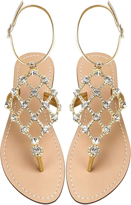 White Diamond Sequin Rhinestone Sparkle Fashion Sandals