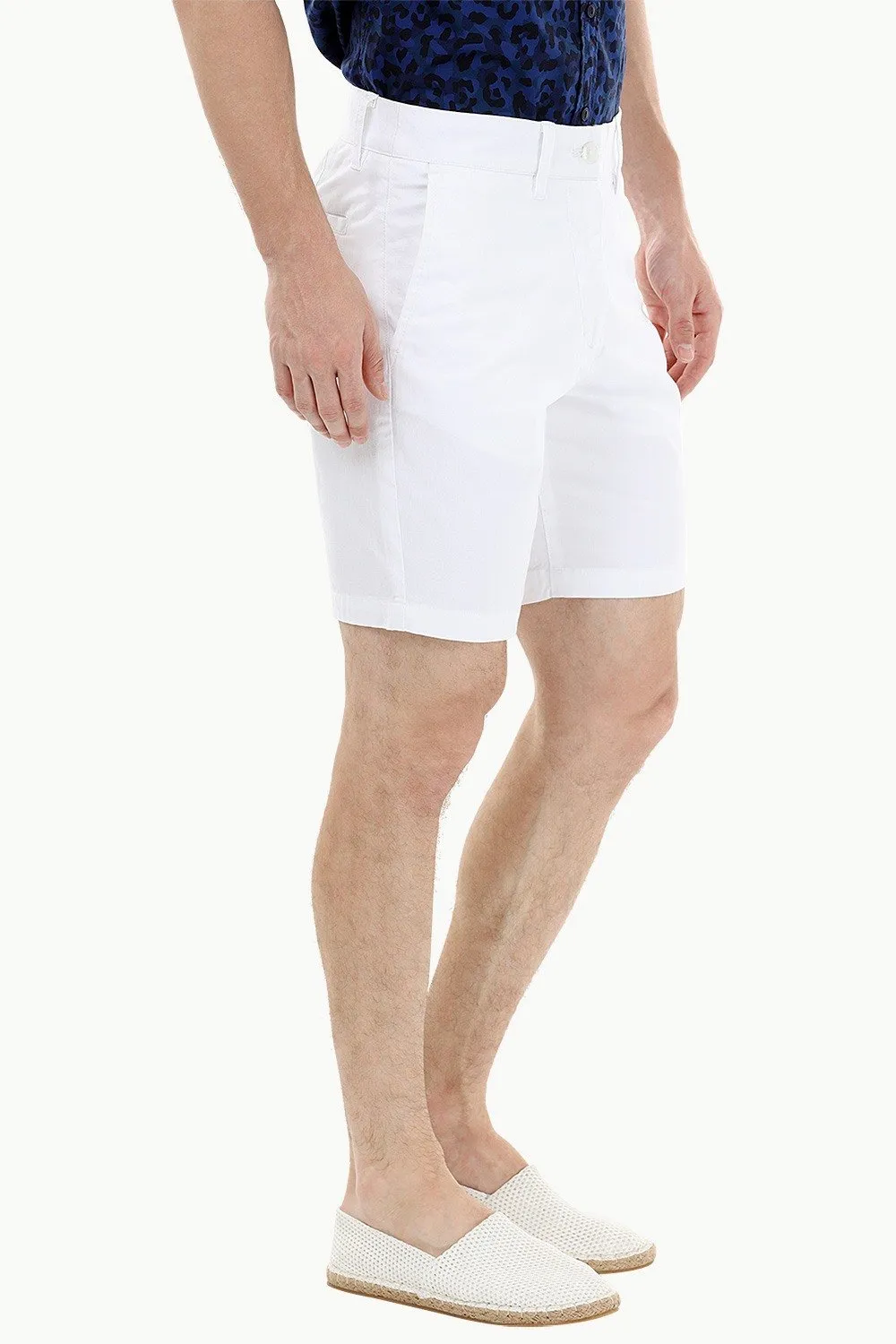 White Twill Summer Chino Shorts