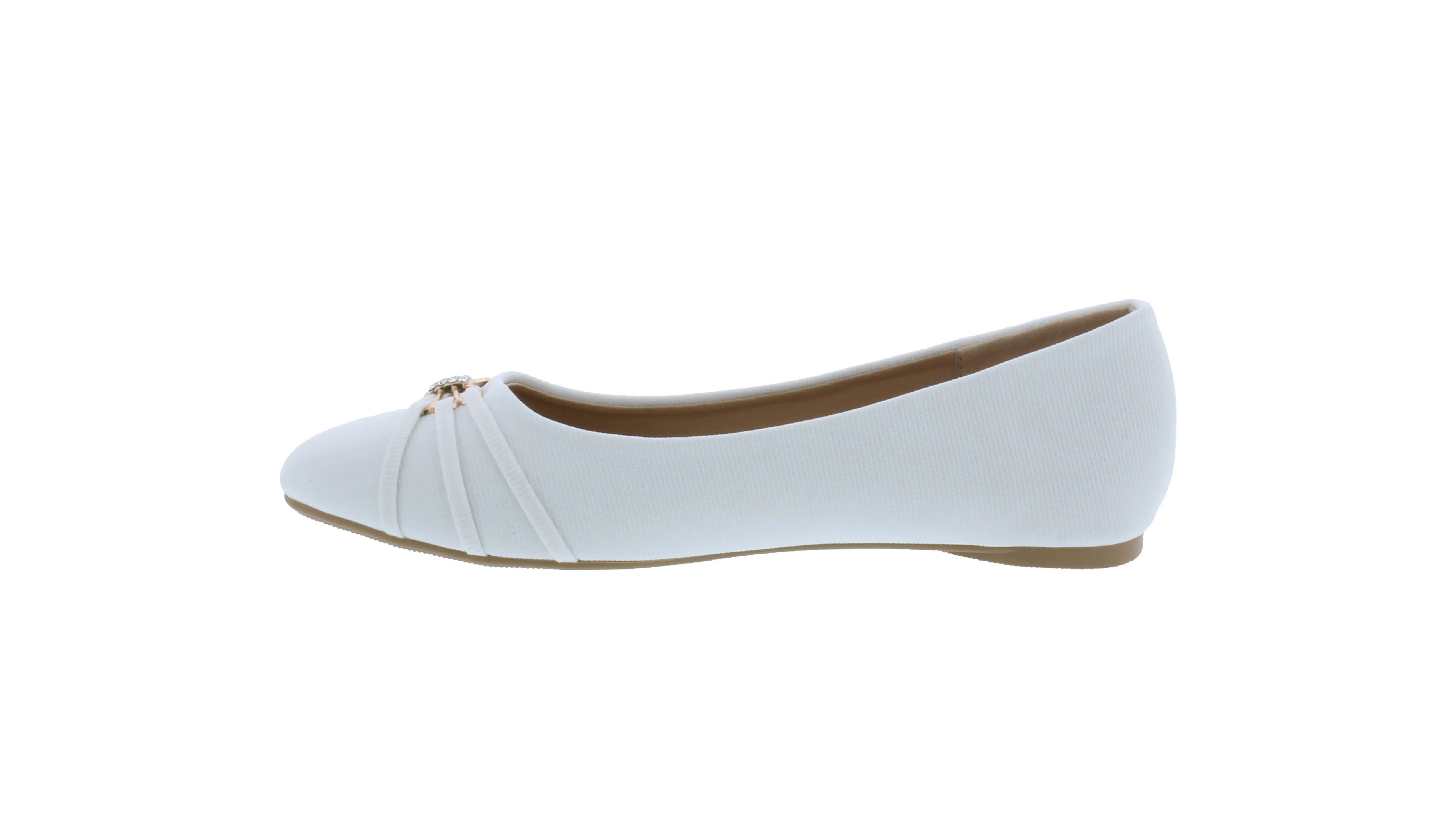 Women Fabric Flat with Rounded Tip