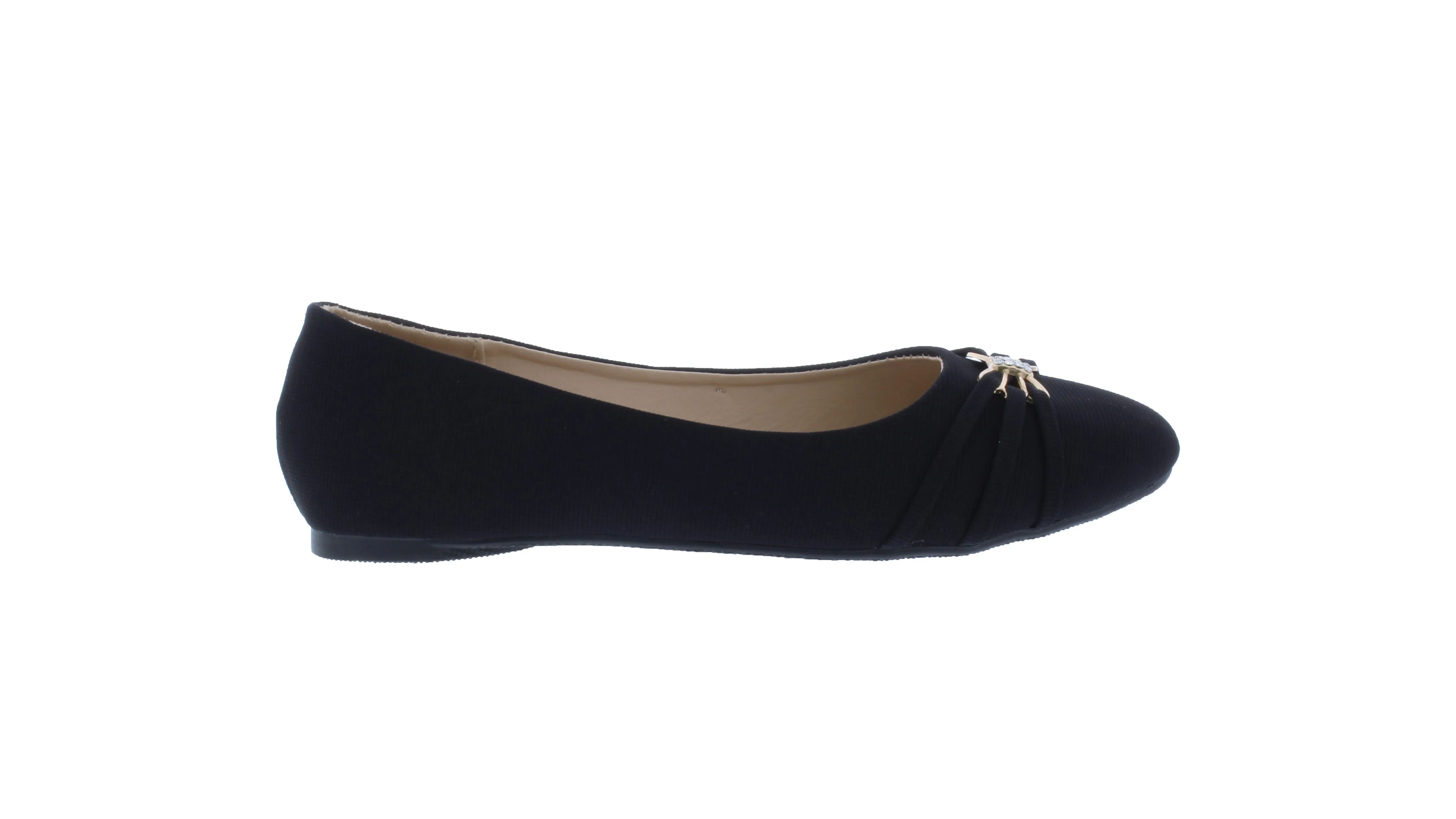 Women Fabric Flat with Rounded Tip