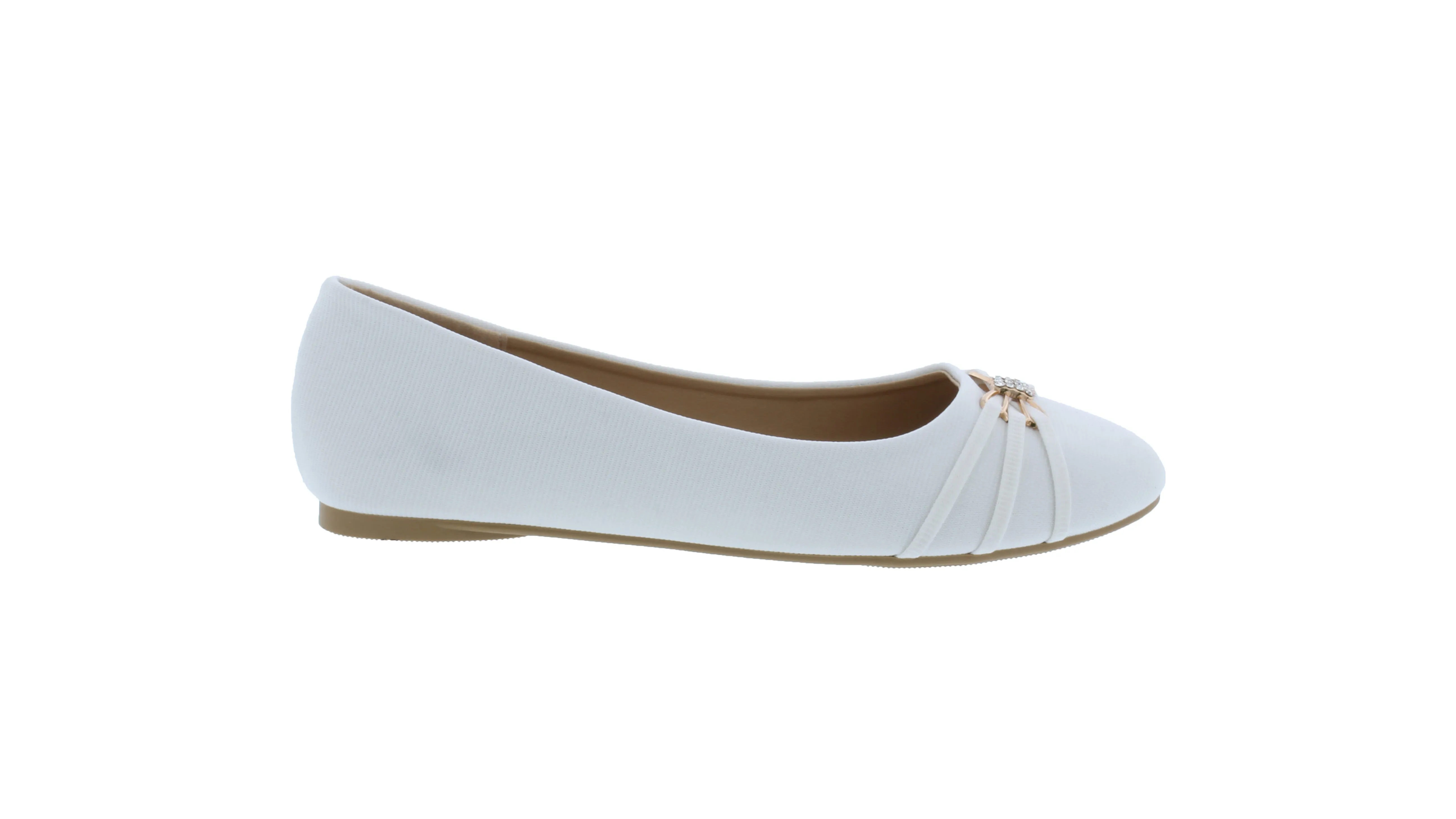 Women Fabric Flat with Rounded Tip