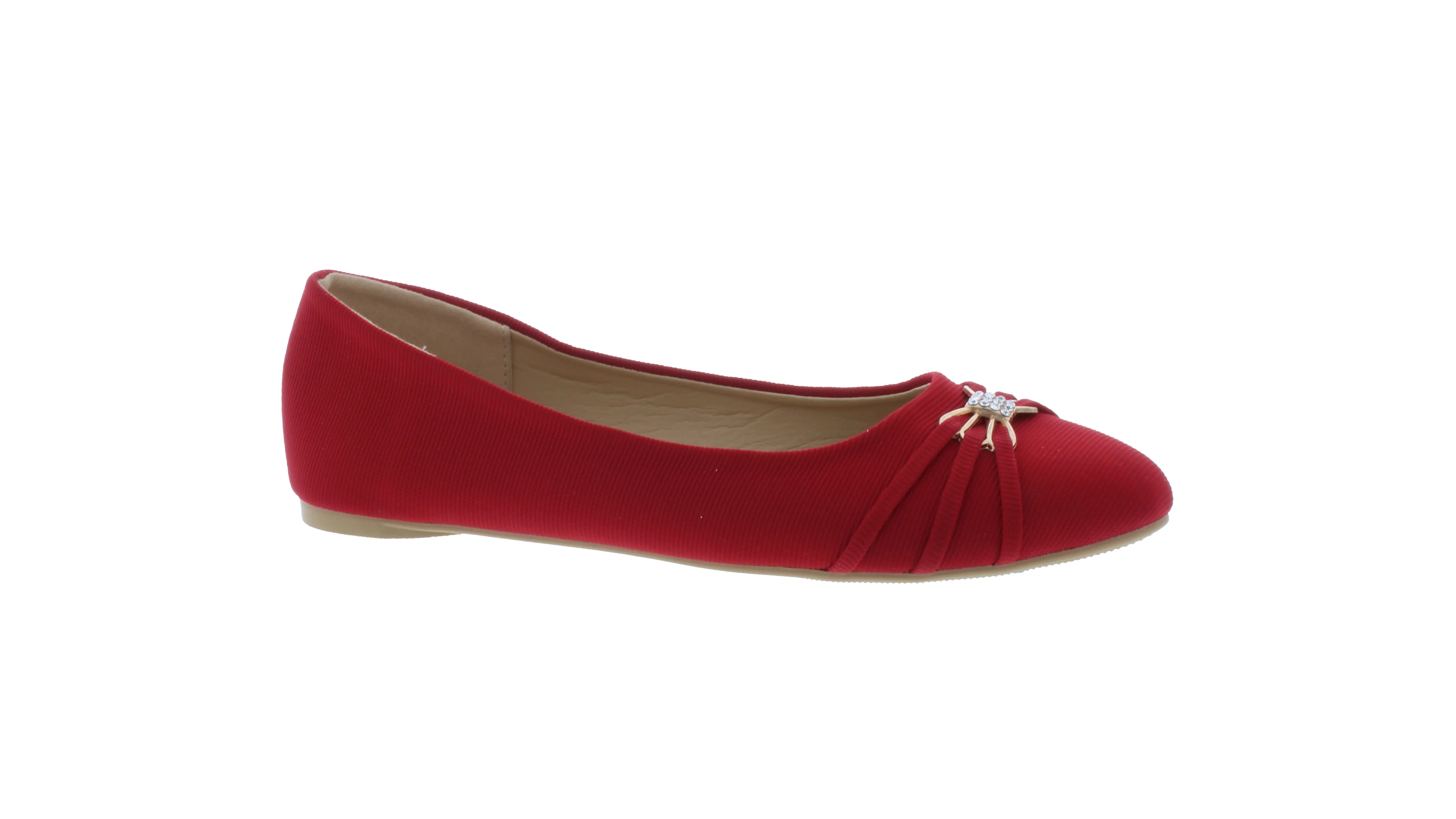 Women Fabric Flat with Rounded Tip