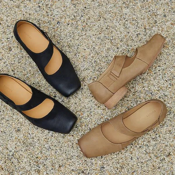 Women's Vintage Square Toe Mary Jane Ballerinas 20703567C