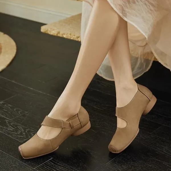 Women's Vintage Square Toe Mary Jane Ballerinas 20703567C