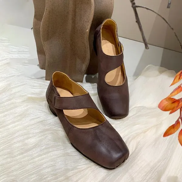 Women's Vintage Square Toe Mary Jane Ballerinas 20703567C